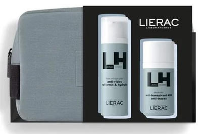 Подарунковий набір Lierac Homme Global Anti-Aging Емульсія для обличчя та шкіри навколо очей 50 мл + Антиперспірант кульковий 48H 50 мл+ Косметичка (3701436927561)