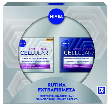 Подарунковий набір Nivea Cellular Expert Filler Крем зволожувальний проти зморшок денний SPF 30 50 мл + Крем для обличчя нічний 50 мл (8412300050647)