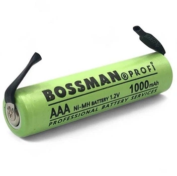 Аккумулятор промышленный Bossman AAA 1.2V 1000mAh Ni-Mh (с контактами под пайку)