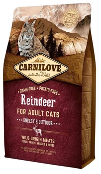 Беззерновой корм для активных кошек с олениной и диким кабаном Carnilove Cat Raindeer Energy & Outdoor 2 кг