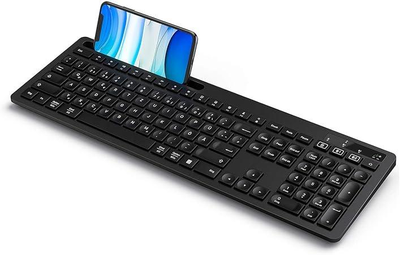 Bluetooth-клавіатура повнорозмірна Seenda з тримачем для мобыльного телефону Daul Bluetooth 4.0+2.4G USB для телефону, планшета, ноутбука, ПК, MacBook