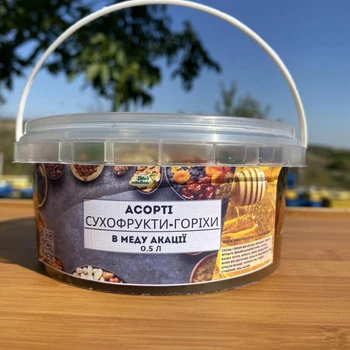 Ассорти орехов и сухофруктов в меду акации МЕД ПОШТОЮ 0,5 л (600 грамм)