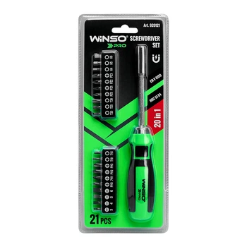 Викрутка Winso Pro з 20 бітами для дому та автомобіля ергономічна ручка універсальний набір (DO-LI_33S)