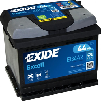 Аккумулятор автомобильный 44Ач 420А "+" справа EXIDE, EB442