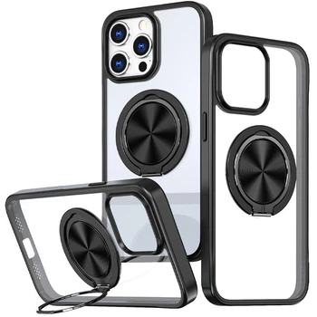 TPU+PC чохол з магнітом та кільцем для Apple iPhone 14 Pro (6.1") (Чорний) Epik (201934)
