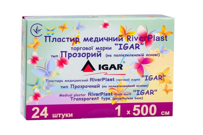 Пластир медичний RiverPlast "IGAR" тип Прозорий (на поліетиленовій основі) 1 х 500 см