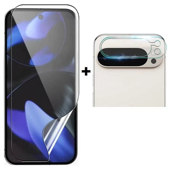 Гідрогелева плівка на Екран та захисне скло на блок Камери для Google Pixel 9 Pro XL