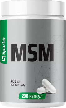 Добавка Sporter MSM 700 мг 200 капсул (4820249723647)