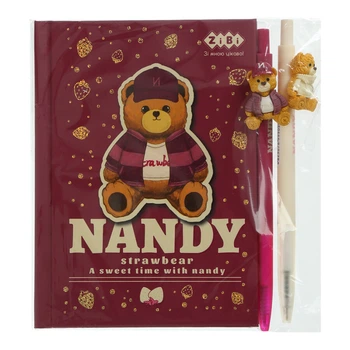 Набор подарочный детский ZiBi Bear Toy "Мишка" тетрадь А6 64 листов ячейка + 2 ручки 0.7 мм автоматические синие шариковые (ZB.12721.2)