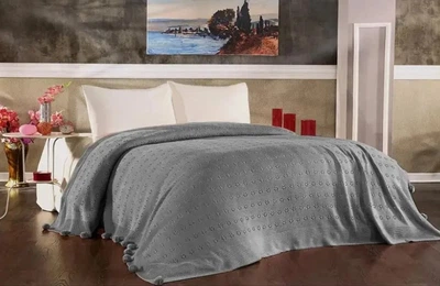 Вязаный плед Diamond SABINA 220х240 см Grey Сірий