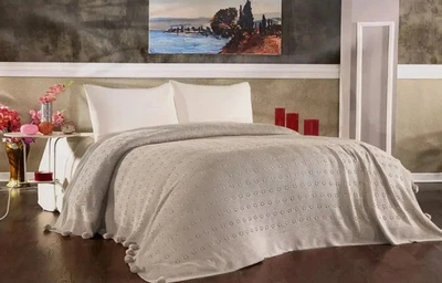 Вязаный плед Diamond SABINA 220х240 см Linen Лён