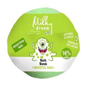 Дитяча бомба для ванн Milky Dream Kids Монстрик Мах з сюрпризом, 100 г