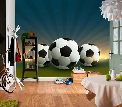 3D Фото Обои PHOTODECOR "3 футбольных мяча"