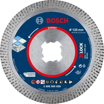 Круг алмазный отрезной Bosch X-Lock Hard Ceramic 125х1,6х22,23 мм (2608900658)