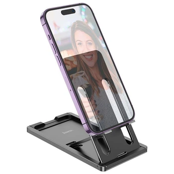 Настольная складная подставка для телефона 4.5-7'' Hoco Freedom metal folding desktop stand HD5 Black