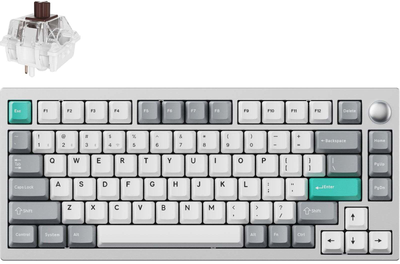 Клавиатура беспроводная Keychron Lemokey P1 Pro Super Brown Hot-Swap RGB Wireless/Bluetooth/USB Space Silver (P1P-X3-UA)