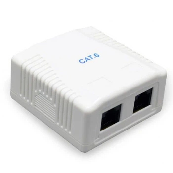 Компьютерная розетка Cablexpert RJ45x2 UTP, cat.6 (NCAC-2U6-01)