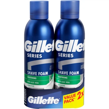Пена для бритья Gillette Series Для чувствительной кожи с алоэ вера 200 мл + 200 мл (8700216579889)