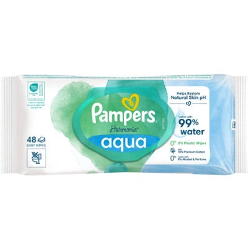 Детские влажные салфетки Pampers Harmonie Aqua 48 шт (8006540458563)