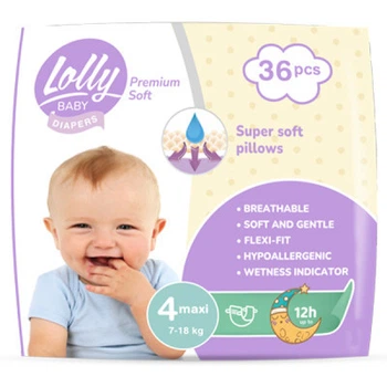 Підгузки Lolly Premium Soft 4 (7-18 кг) 36 шт (4820174981044)