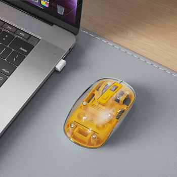Компьютерная мышка беспроводная XO M12 Bluetooth Прозрачно-желтая