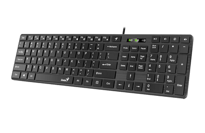 Клавіатура Genius SlimStar 126, USB, клавіші типу "Шоколад", 12 функціональних клавіш, 1.4 м, Black