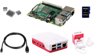 Minikomputer Raspberry Pi 4 4GB Starter Kit Set1 (HE-Pi4Set1)