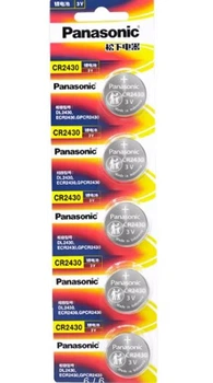 Батарейка 1шт PANASONIC CR2430 литиевая Lithium 3V батарея DL2430 BR2430 ECR2430 Элемент питания