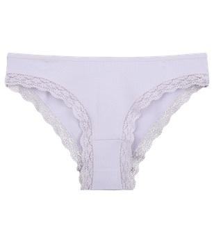 Ажурные трусы слипы с рисунком точки - Donella - 191202 - S - Светло-фиолетовый