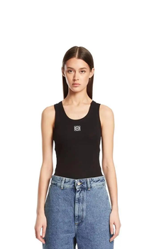 Женская майка в рубчик LOEWE Anagram tank top Размер S Черный