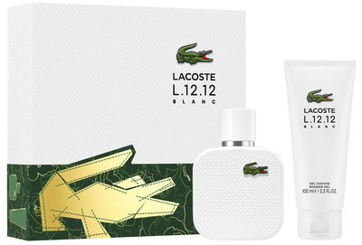 Набір для чоловіків Lacoste L.12.12 Blanc Туалетна вода 100 мл + Гель для душу 100 мл (3386460150187)