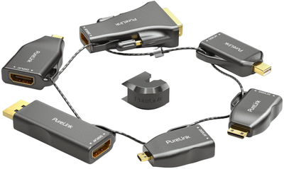 Адаптер-кільце PureLink IQ Series HDMI - Mini-DisplayPort/DisplayPort/USB-C/Mini-HDMI/Micro-HDMI/DVI Black (IQ-AR210)