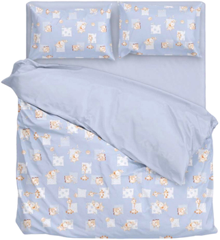 Комплект постільної білизни у ліжечко SoundSleep Animals Africa бязь 105х140 см сіро-блакитний (2800004596770)