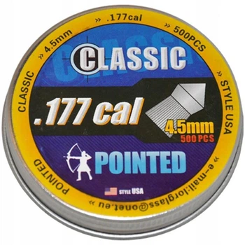 Кульки, пулі для пневматики Pointed Classic USA 500 штук. калібр 4,5 мм 0.51г.