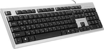 Клавіатура дротова Real-El 507 Standard USB Silver (EL123100046)