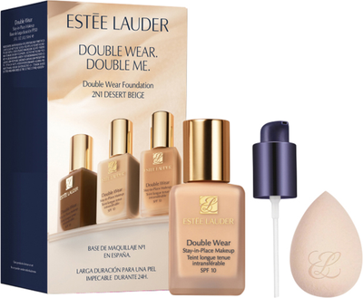 Набір Estee Lauder Тональний крем для обличчя Double Wear SPF10 2N1 Desert Beige 30 мл + дозатор-помпа + спонж (887167801110)