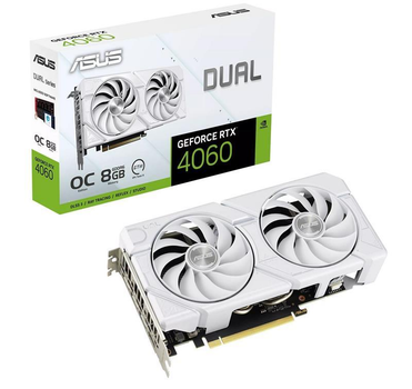 Відеокарта GF RTX 4060 8 GB GDDR6 Dual Evo White OC Asus (DUAL-RTX4060-O8G-EVO-WHITE) white
