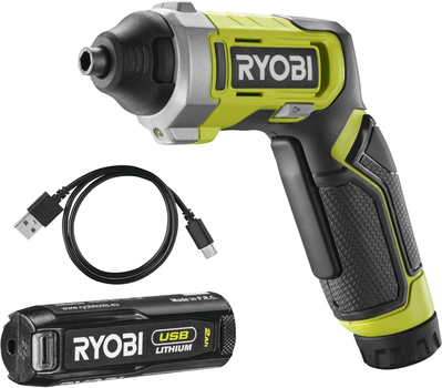 Викрутка акумуляторна Ryobi USB Lithium RSD4-120T 4 В 1х2 А 5 Нм 200 обертів 10 біт 0.31 кг кейс (5133006210)
