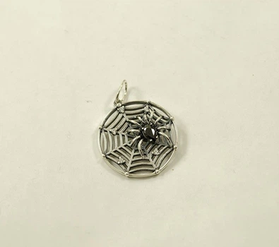 Кулон паук на паутине Maxi Silver 8727