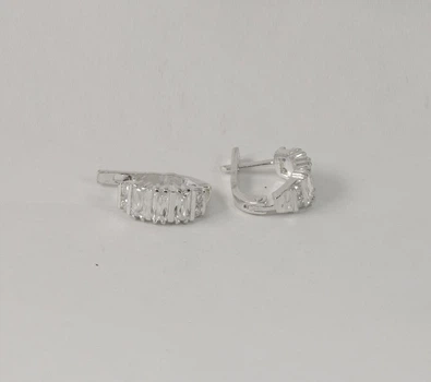 Сережки з прямокутним камінням Maxi Silver 7945