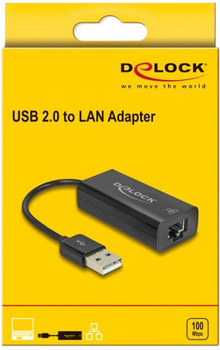 Адаптер Delock USB Type-A to 10/100 Mbps LAN Black (4043619625956)