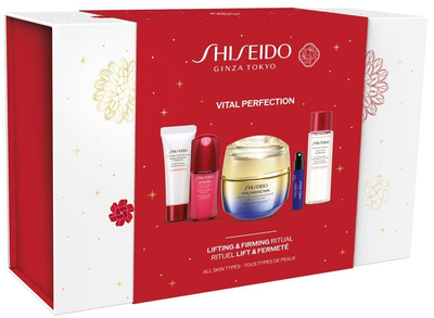 Zestaw do pielęgnacji twarzy Shiseido Ginza Tokio Krem Vital Perfection liftingujący 50 ml + Lotion 30 ml + Pianka oczyszczająca 15 ml + Serum 10 ml + Próbka Woda perfumowana Ginza Night 0.6 ml (3423222122515)