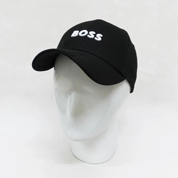 Кепка бейсболка boss черная с белой вышивкой буквами ZE00115-1