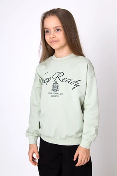 Свитшот для девочки Mevis College оливковый 4942-04 122 см