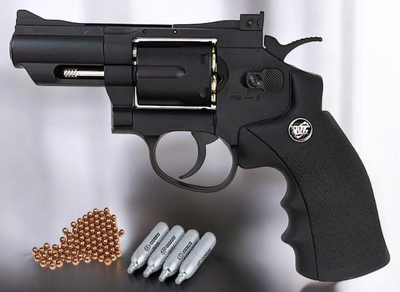 Пневматичний револьвер WinGun 708 Smith & Wesson + 4 шт СО2 + 250 кульок BB