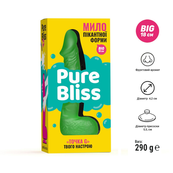 Крафтове мило член на присосці Pure Bliss Big 18 см Green (6000007388143)