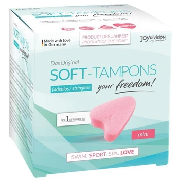 Жіночі гігієнічні м'які тампони – Soft-Tampons MINI JoyDivision, 3шт