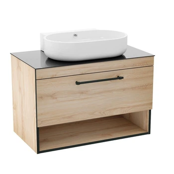 Тумба с умывальником IMPRESE BLACK EDGE f32119OK, дуб