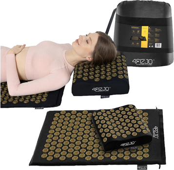 Килимок акупунктурний з подушкою 4FIZJO Ergo Mat Аплікатор Кузнєцова Black/Gold (P-5907739313881)
