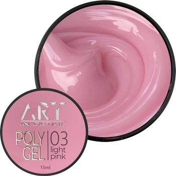 Полігель для нарощування нігтів ART POLYGEL №03 Light Pink 15 мл